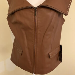 Pamela McCoy Women’s Leather Vest Size Medium
